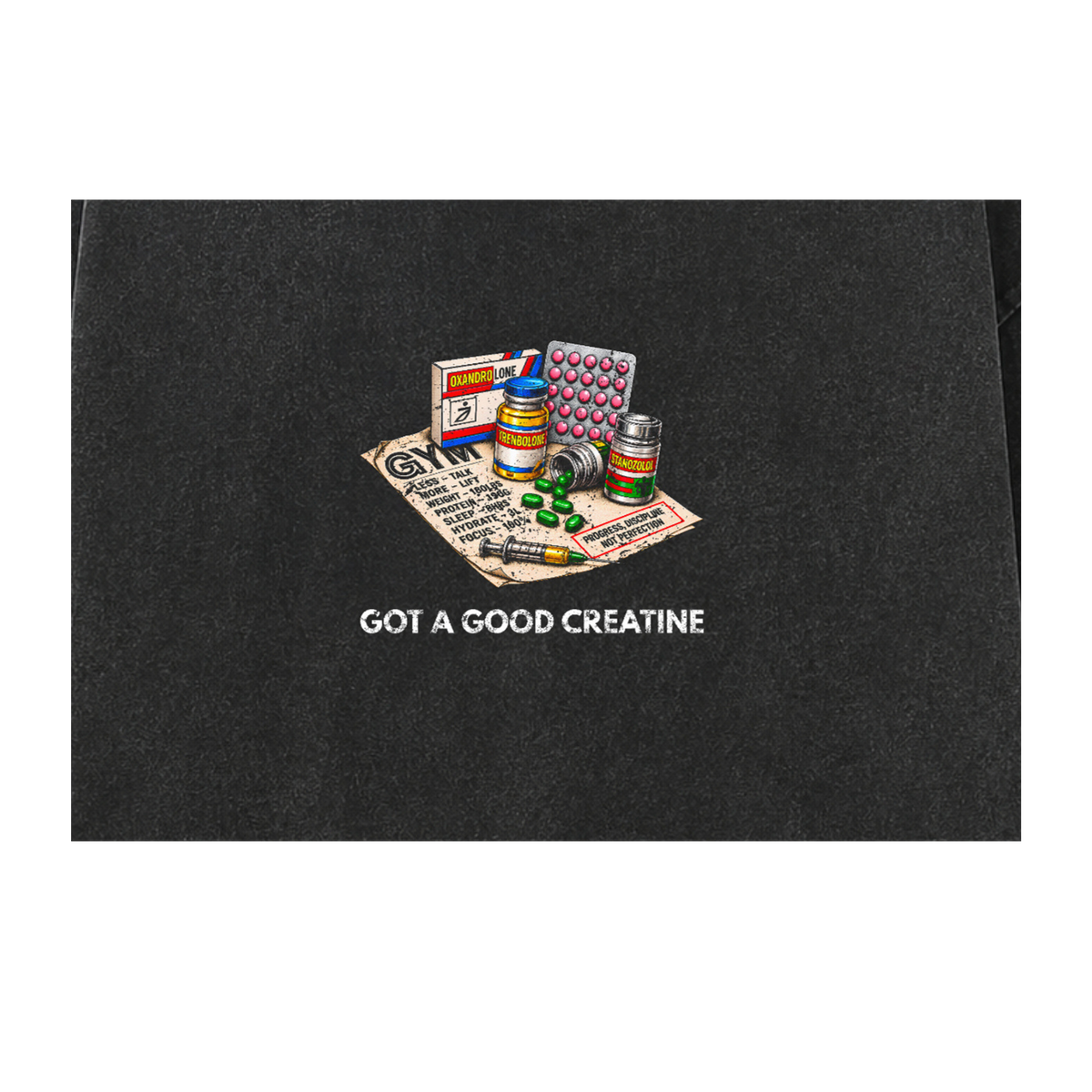 GOT A GOOD CREATINE | Vintage Wash Oversized Tee.