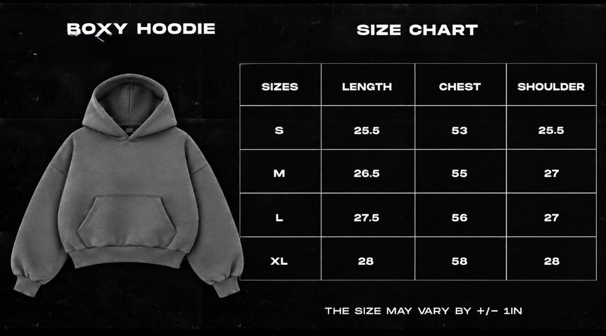 Black Boxy Hoodie | 360 GSM.