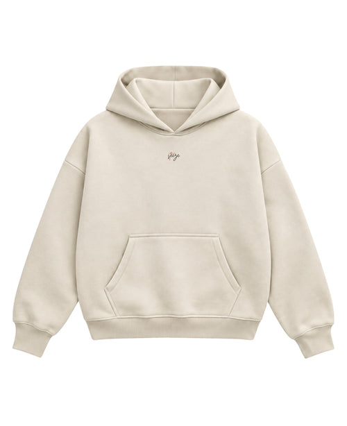 Cream Boxy Hoodie Front Design