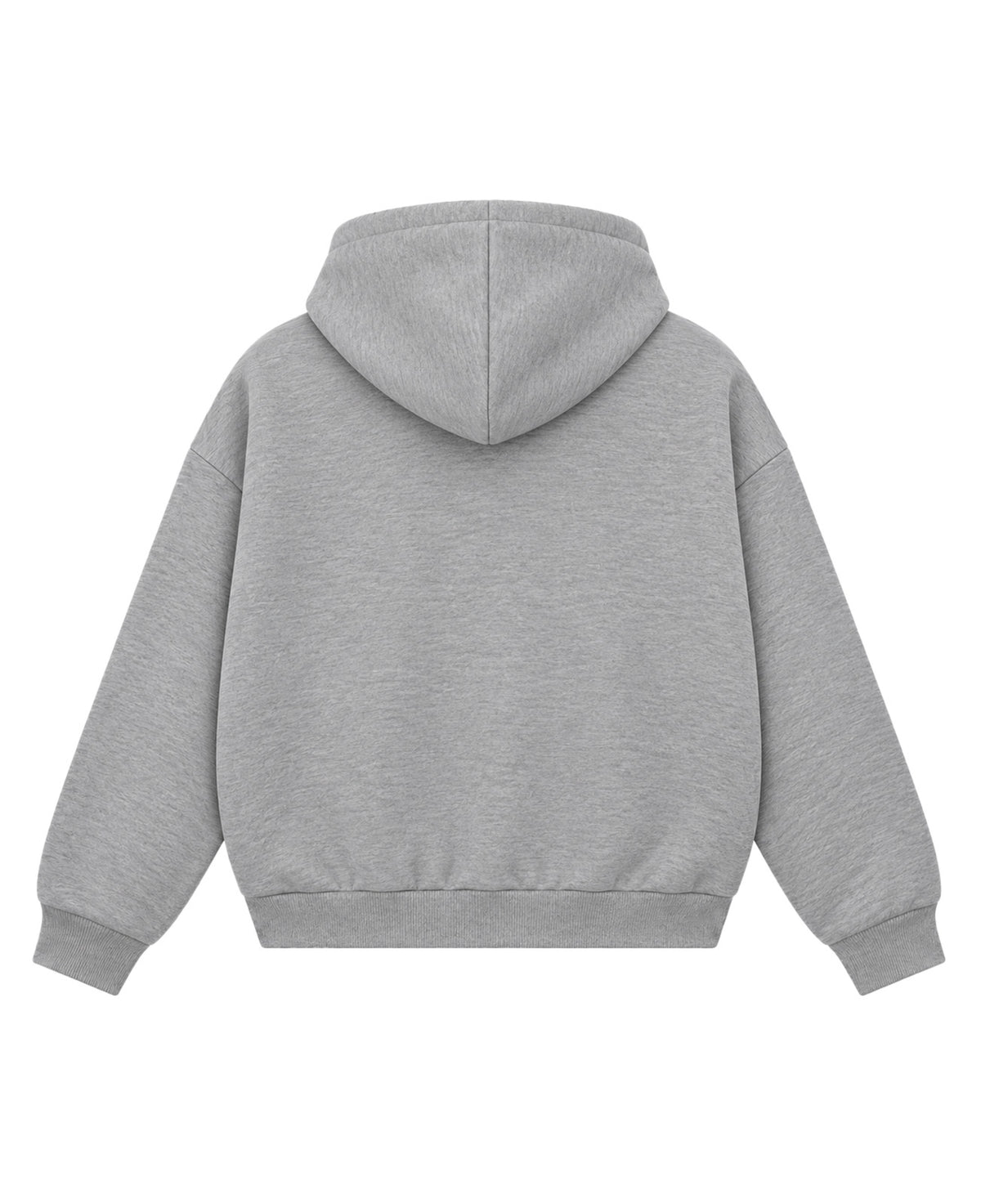 Grey Boxy Dual Zipper Hoodie Back Design