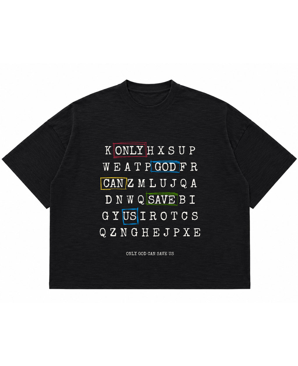 Graphite Boxy Slub tee Front Design