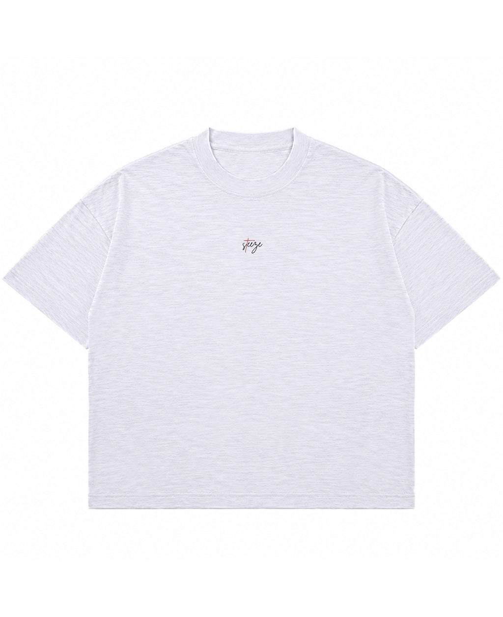Dusty White Boxy Slub tee Front Design