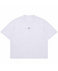 Dusty White Boxy Slub tee Front Design