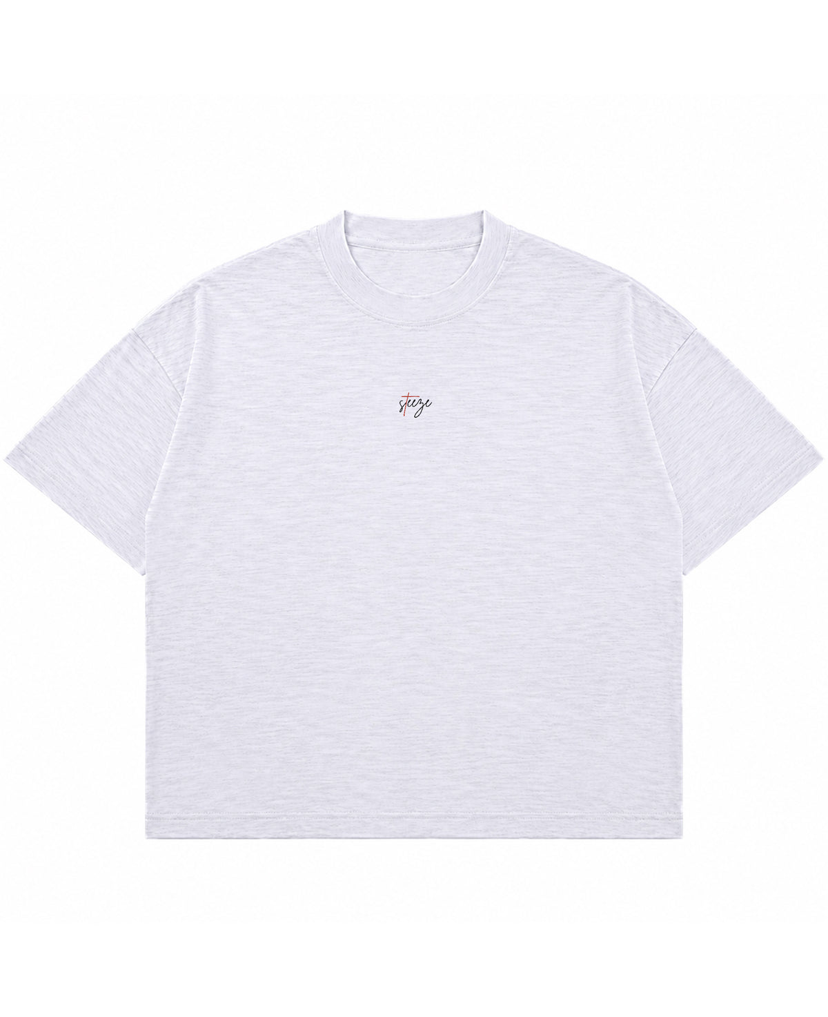 Dusty White Boxy Slub tee Front Design